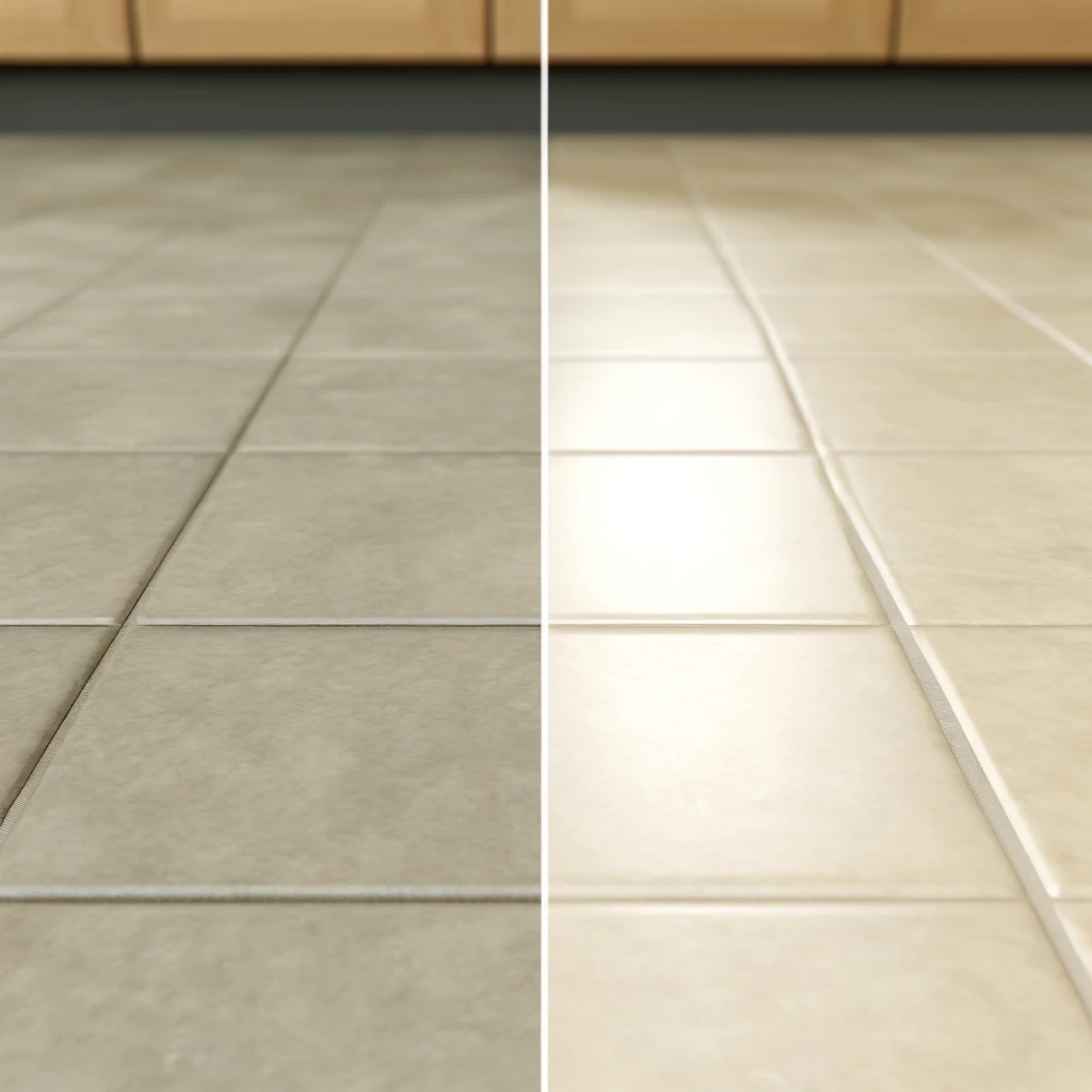 dirty vs clean tile