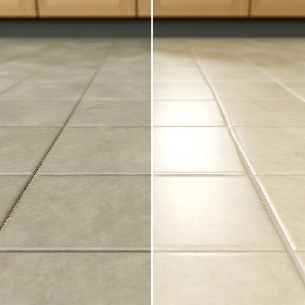 dirty vs clean tile