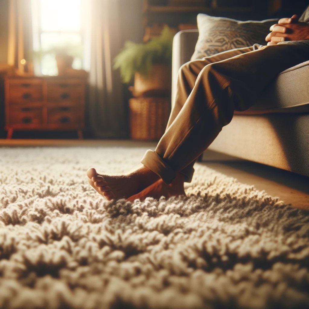 person relaxing on a rug worcester ma