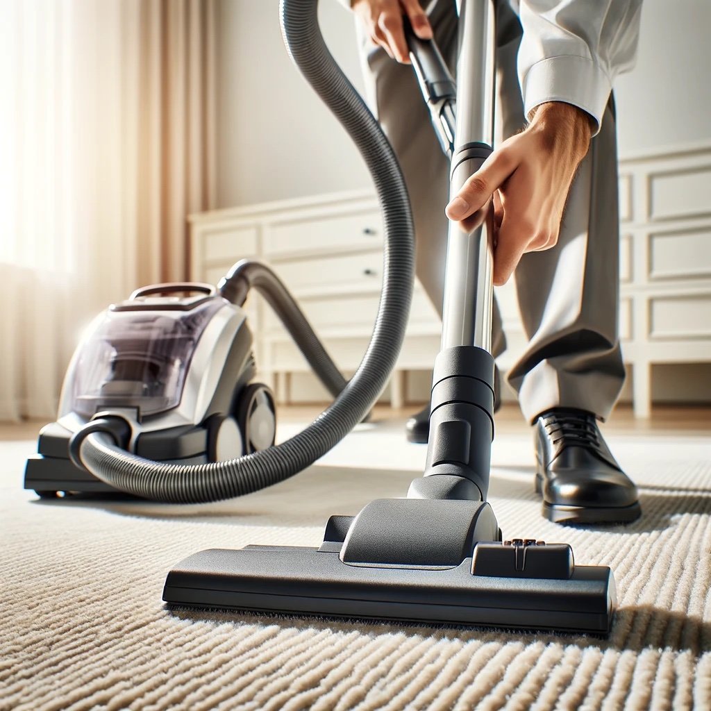 man vacuuming carpet worcester ma