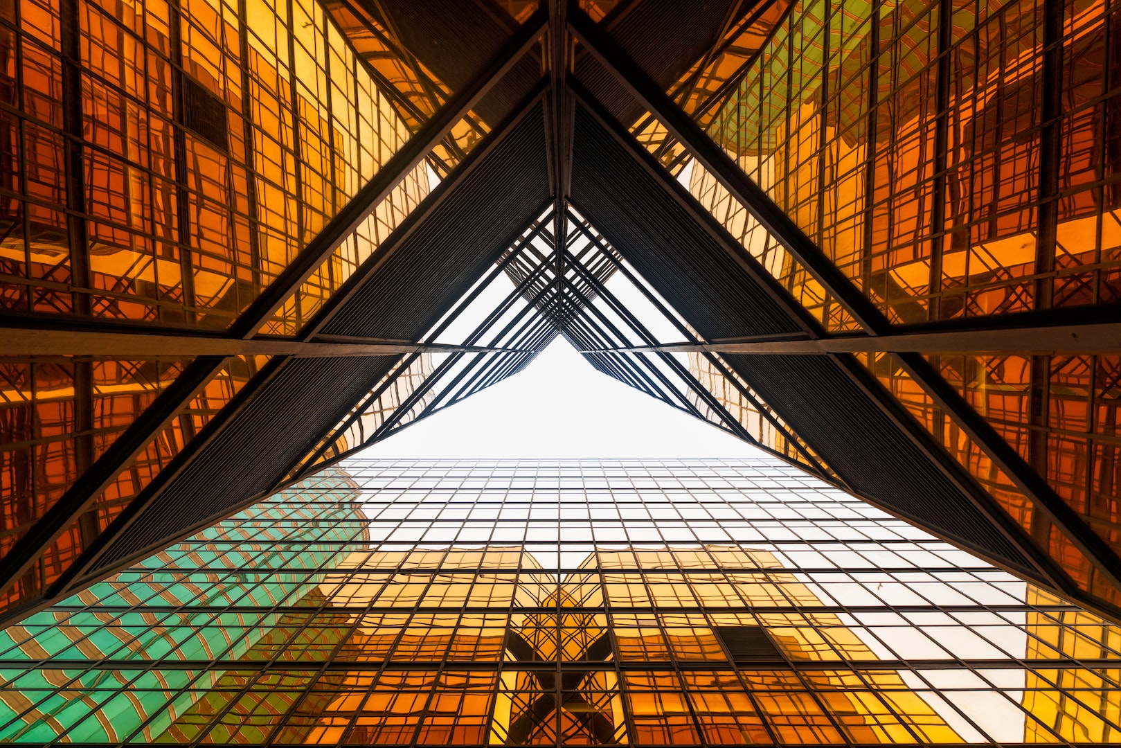 looking up at a office building