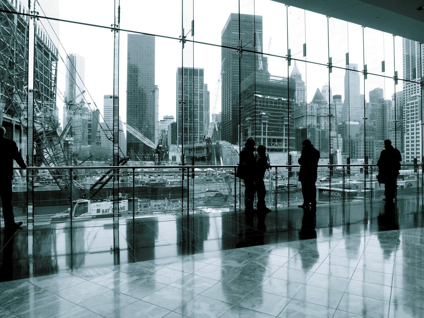 office workers standing around